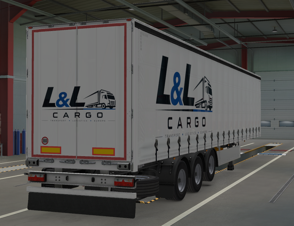 Firemní návěs L&L Cargo zezadu